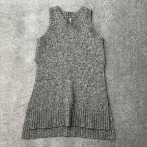 Sweaty Betty Sweater Vest Womens Small Gray Wool Alpaca Blend Textured Knit Top
